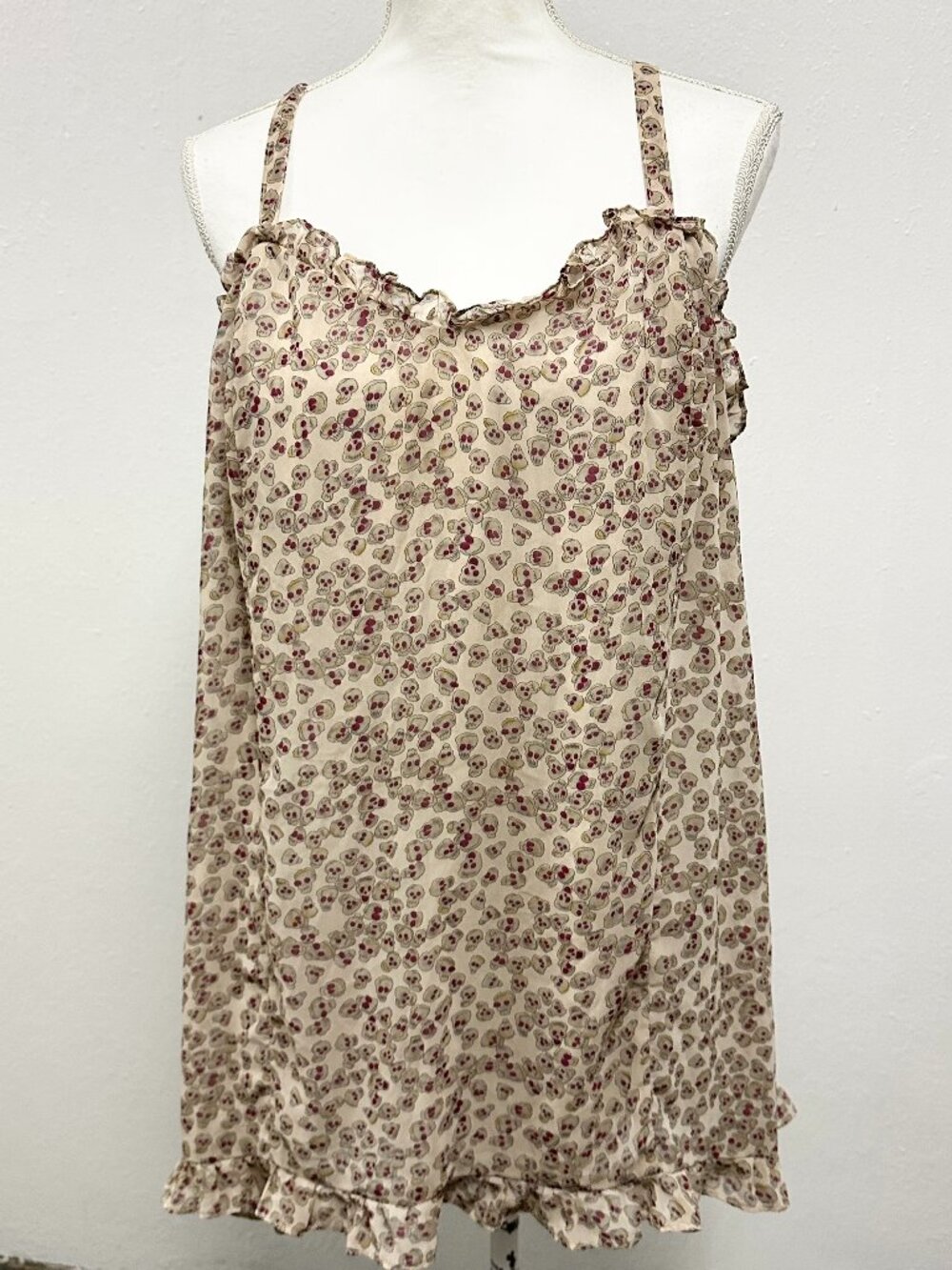 Vintage Tripp NYC Skull Printed Babydoll Dress